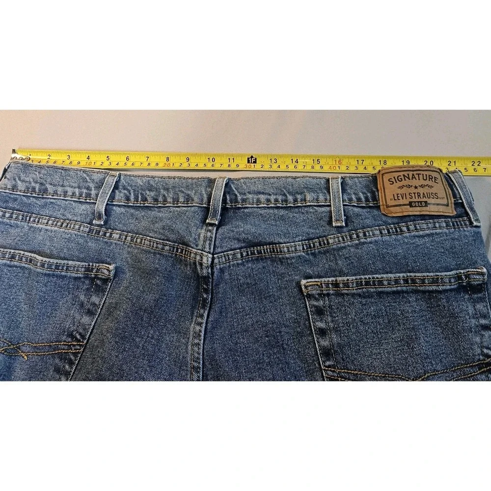 Levi Strauss Signature Gold Jeans Mens 44x30 Regular Fit Blue Denim Stretch‎
